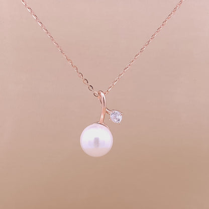 Pearl Essence Pendant Chain (Pure Silver) - Rose Gold