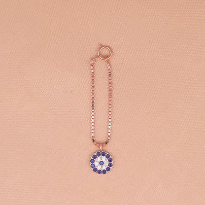 Zircon Evil Eye Watch Charm (Pure Silver) - Rose Gold