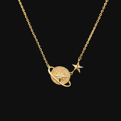 Saturn North Star Pendant Chain (Pure Silver)