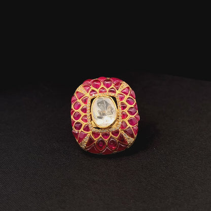 Padmira Ring (Pure Silver) - Pink