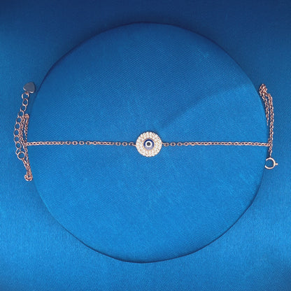 Gleaming Evil Eye Single Anklet