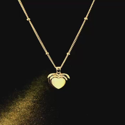 Mother of Pearl Heart Pendant Chain