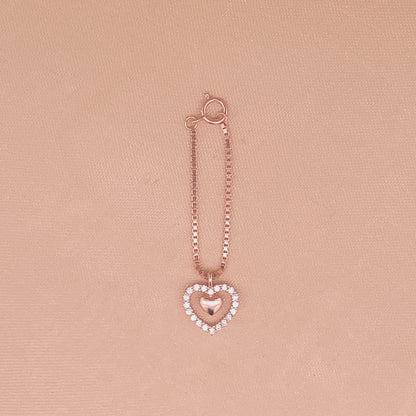 Nested Heart Watch Charm (Pure Silver) - Rose Gold