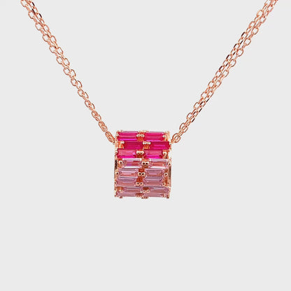 Roll of Pink Trio Pendant Chain (Pure Silver) - Rose Gold