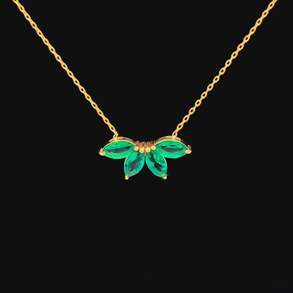 Verdant Ray Pendant Chain (925 Real Silver) - Gold