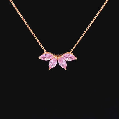 Fayra Ray Pendant Chain (925 Real Silver) - Rose Gold