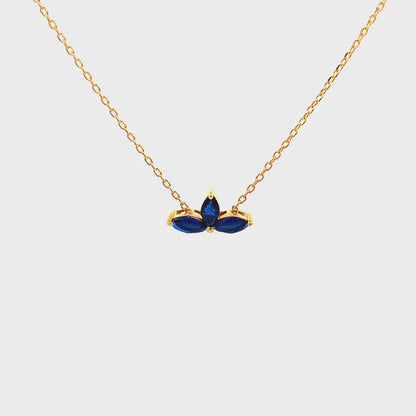 Noir Navy Pendant Chain (Pure Silver) - Gold