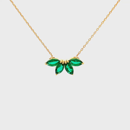Verdant Ray Pendant Chain (925 Real Silver) - Gold