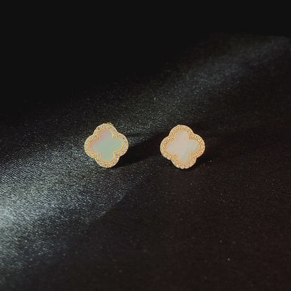 Lustrous Clover Stud Earrings