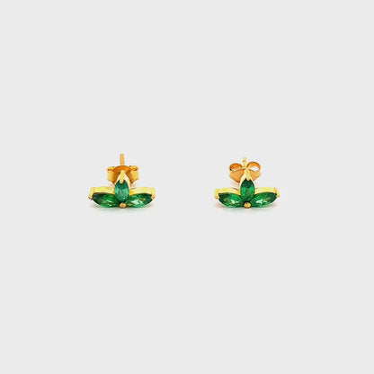 Lush Light Stud Earrings (Pure Silver) - Gold