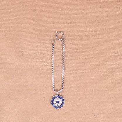 Zircon Evil Eye Watch Charm (Pure Silver) - Silver