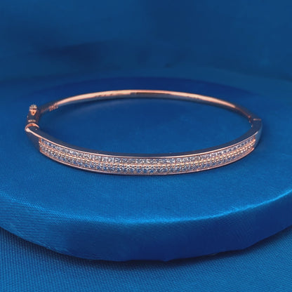 Double Row Diamond Oval Bracelet