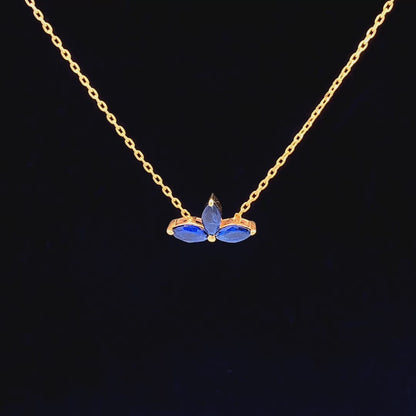 Noir Navy Pendant Chain (Pure Silver) - Gold