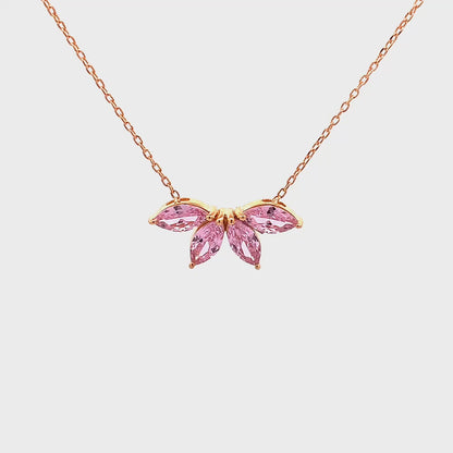 Fayra Ray Pendant Chain (925 Real Silver) - Rose Gold