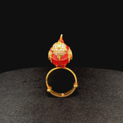 Empress Parrot Ring (Pure Silver) - Orange