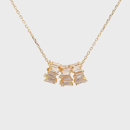 Luminous Trio Pendant Chain (Pure Silver) - Gold