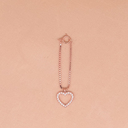 Serenity Heart Watch Charm (Pure Silver) - Rose Gold
