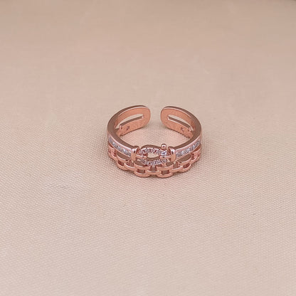 Double Layer Link Adjustable Ring