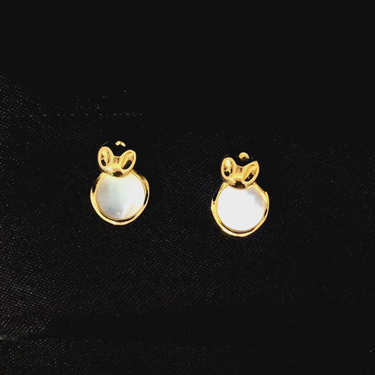 Coin Pearl Drop Earrings