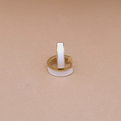Two Tone Huggie Earrings