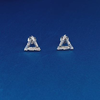 Baguette Triangle Stud Earrings