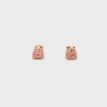 Trillia Stud Earrings (Pure Silver) - Rose Gold