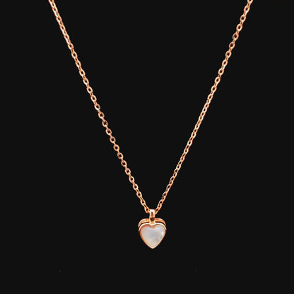 Tiny Moonstone Heart Pendant Chain