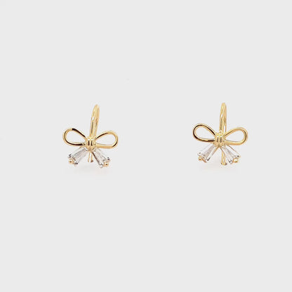 Petite Bow Earrings (Pure Silver) - Gold