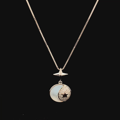 Moonlit Star Pendant Chain (Pure Silver)