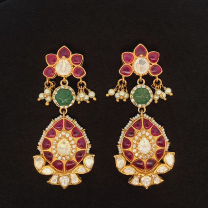 Gulpanna Royale Earrings (Pure Silver) - Pink