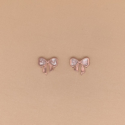 Bowknot Stud Earrings (Pure Silver)