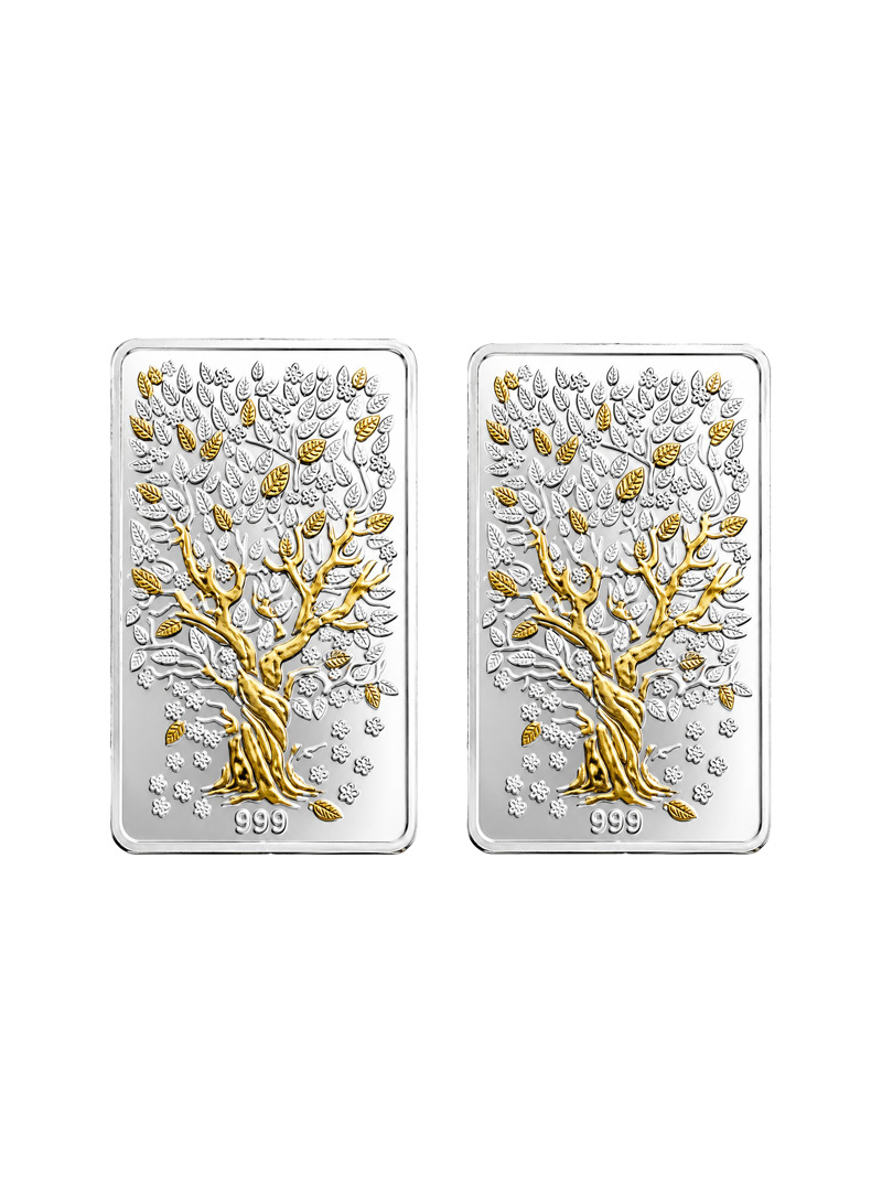 Silver Bar 999 Pure Silver Lucky Banyan Tree -  20g (10g X 2pcs)